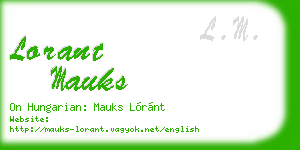 lorant mauks business card
