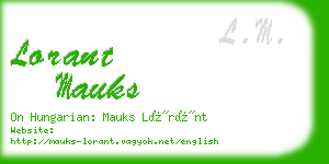 lorant mauks business card